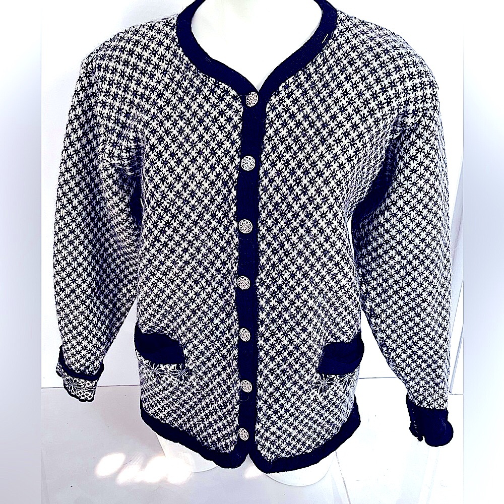 Skjaeveland of Norway 100% Wool Cardigan Nordic Sweater